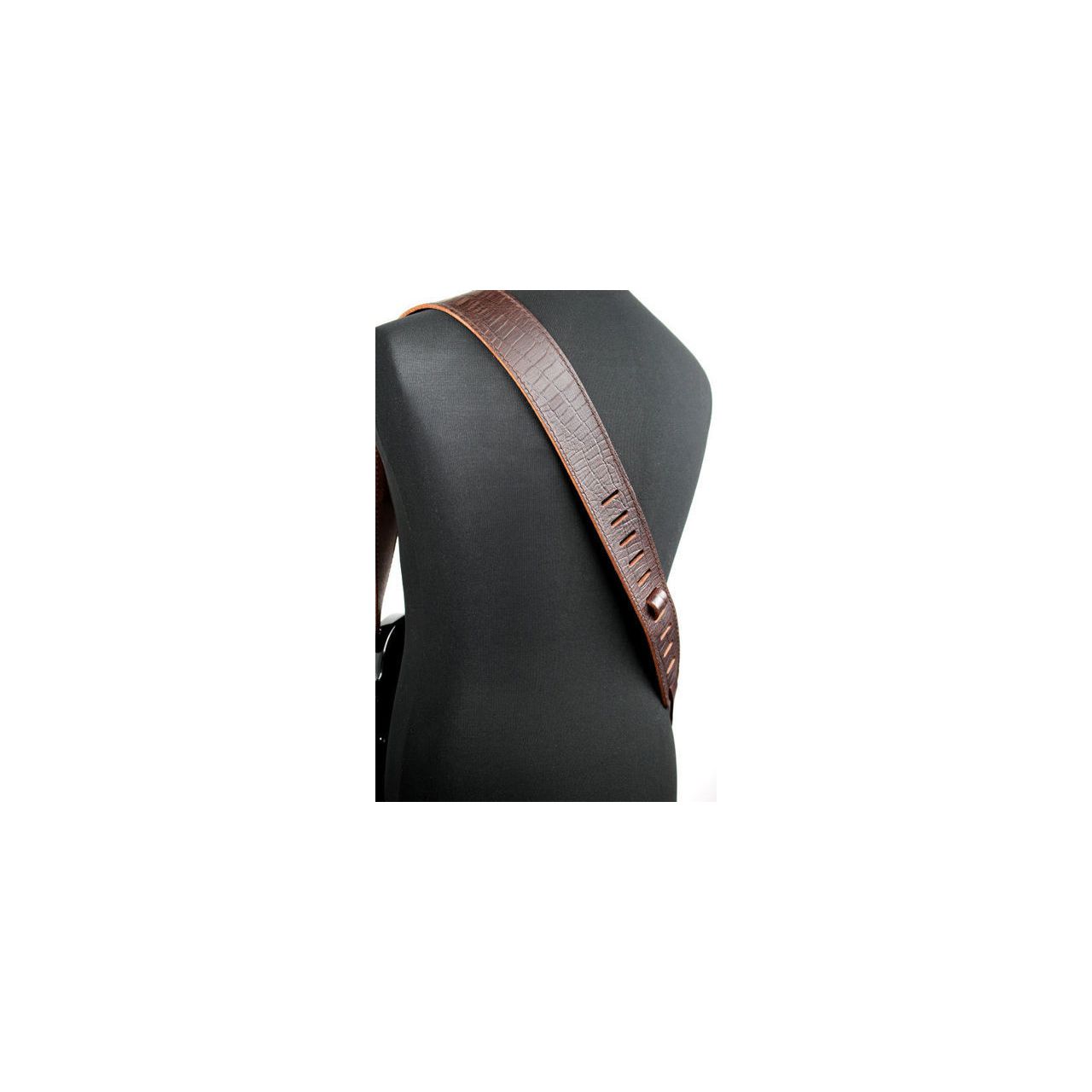 1487 Raw II Contour Croc Braun - Gitarrengurt, Made in Germany