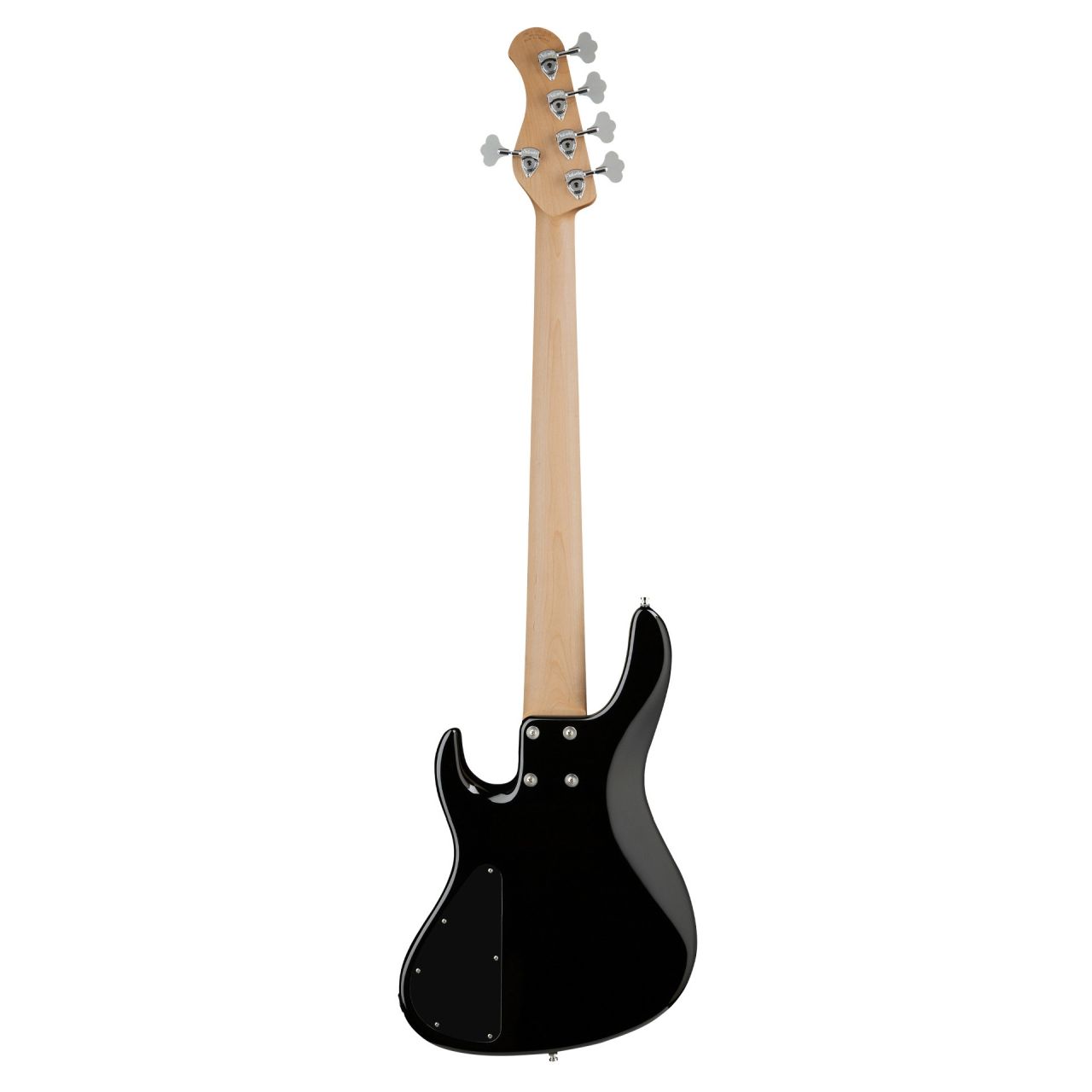 MetroLine 24-Fret Vintage J/J Bass, Red Alder Body, 5-String - Solid Black High Polish