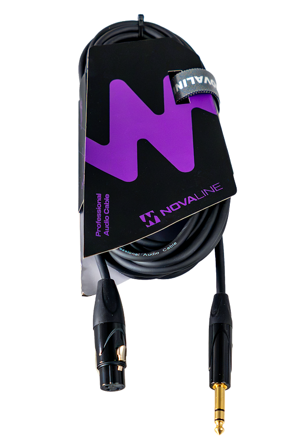 Audiokabel, XLR-Klinke-Kabel, schwarzes Kabel, violettes Design, vergoldeter Klinkenstecker