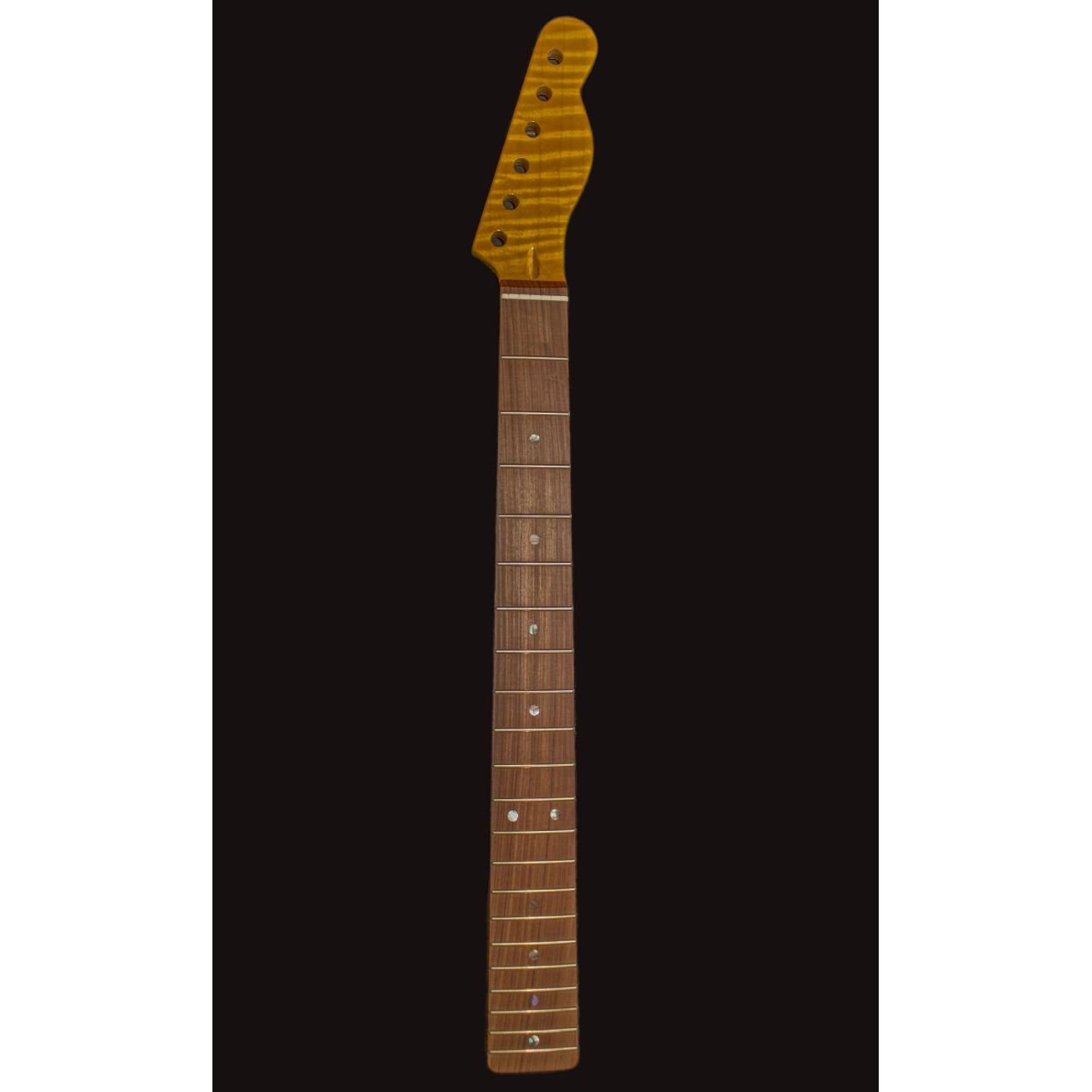 High Grade Flamed Maple Neck für TE-Style mit Pau Ferro Griffbrett, 21 Medium Jumbo Frets