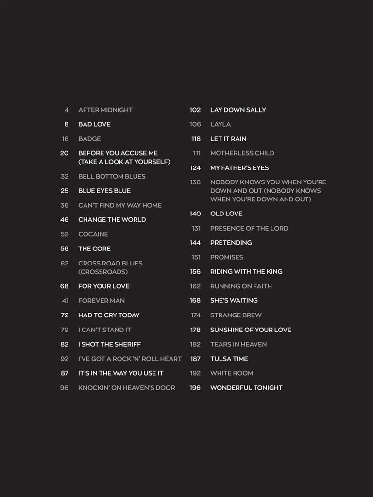 Eric Clapton Sheet Music Anthology