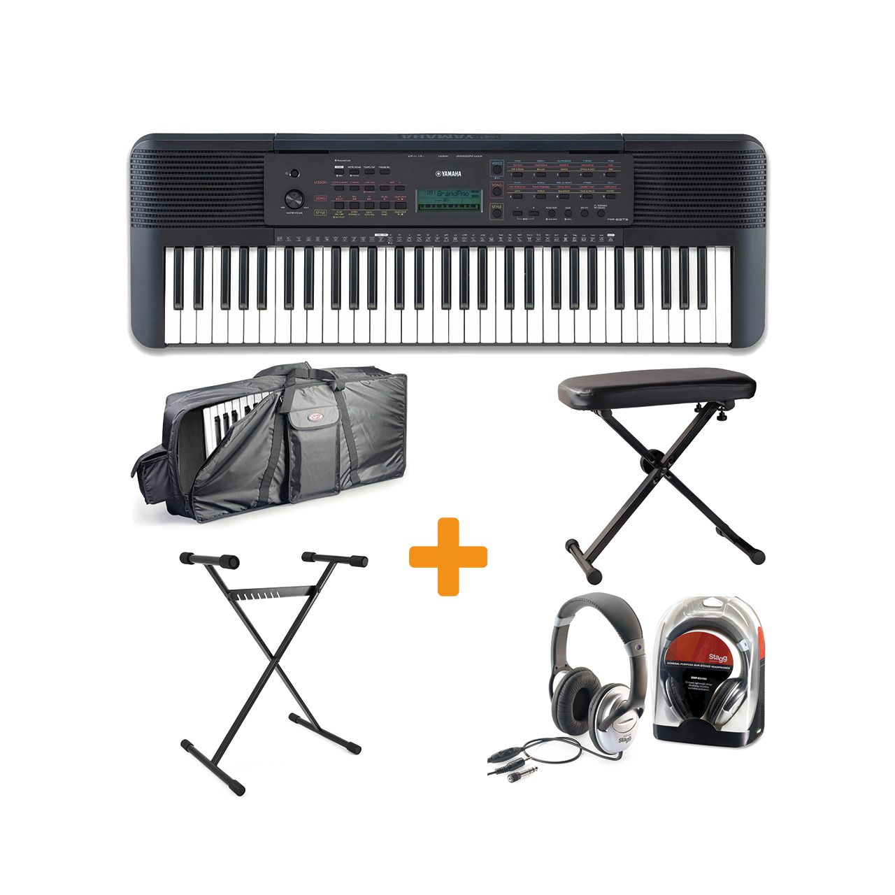 PSR-E273 Keyboard Set IV mit Ständer, Kopfhörer, Tasche und Keyboardbank