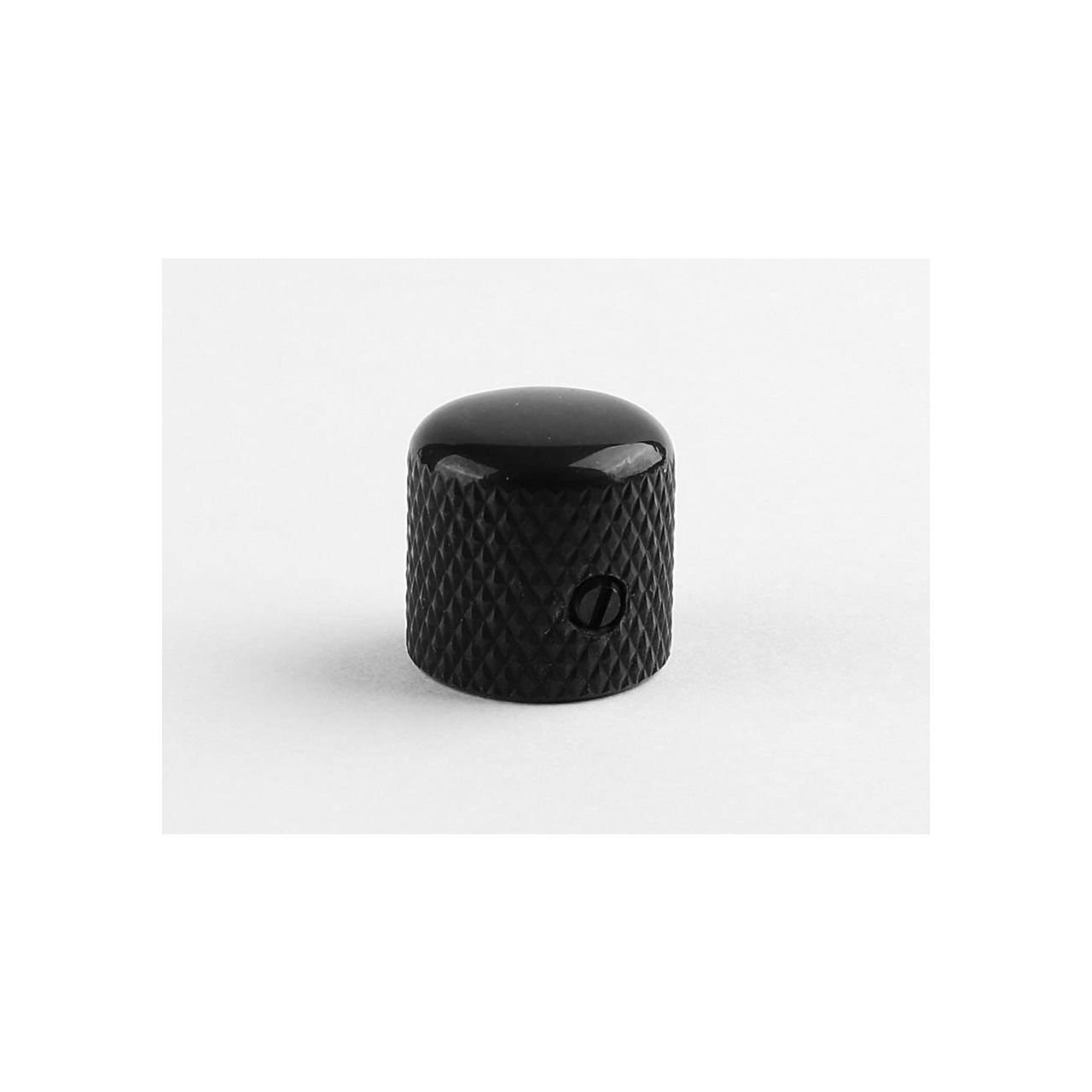 Potiknopf, Dome Knob, Metall, schwarz, 19,0mmx19.0mm, mit Schraube, 6,1mm Schaft