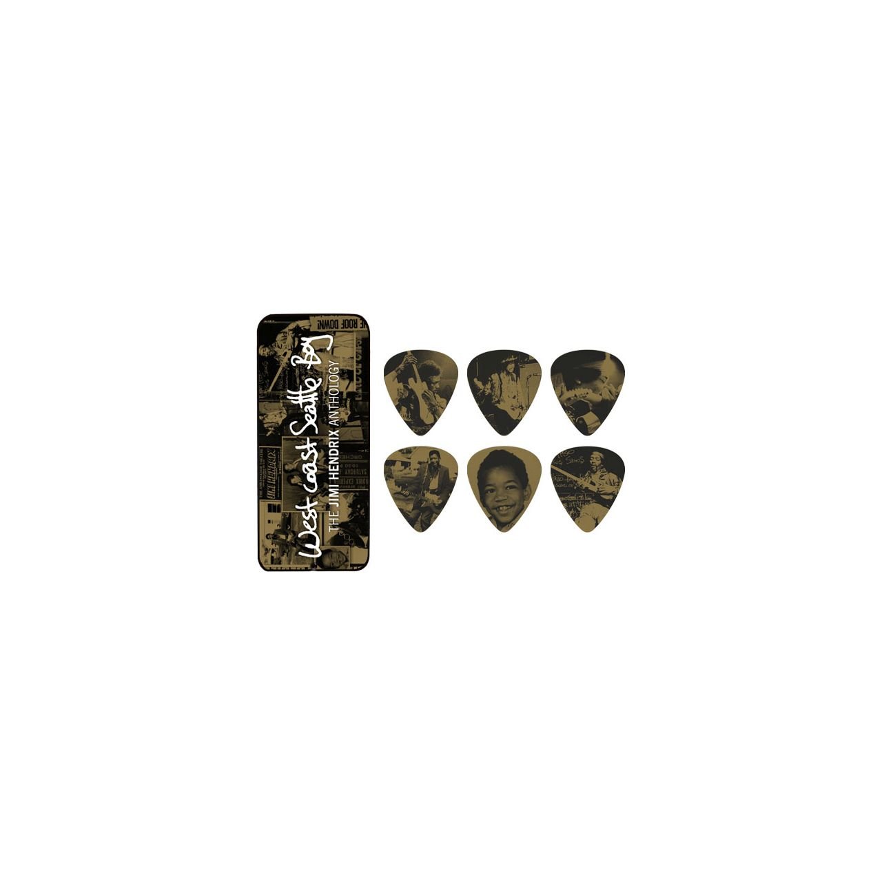 Jimi Hendrix West Coast Seattle Box - Heavy Picks 12 Stück - JH PTR10H