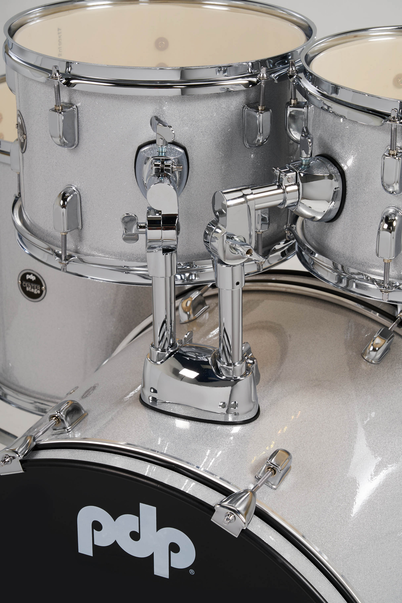  PDP Center Stage Diamond  5-tlg. Drumset White Sparkle