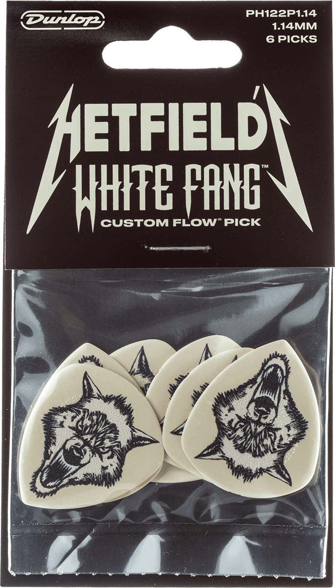 Hetfield's White Fang Custom Flow Picks, Player's Pack, 6 pcs., white 1.14 mm