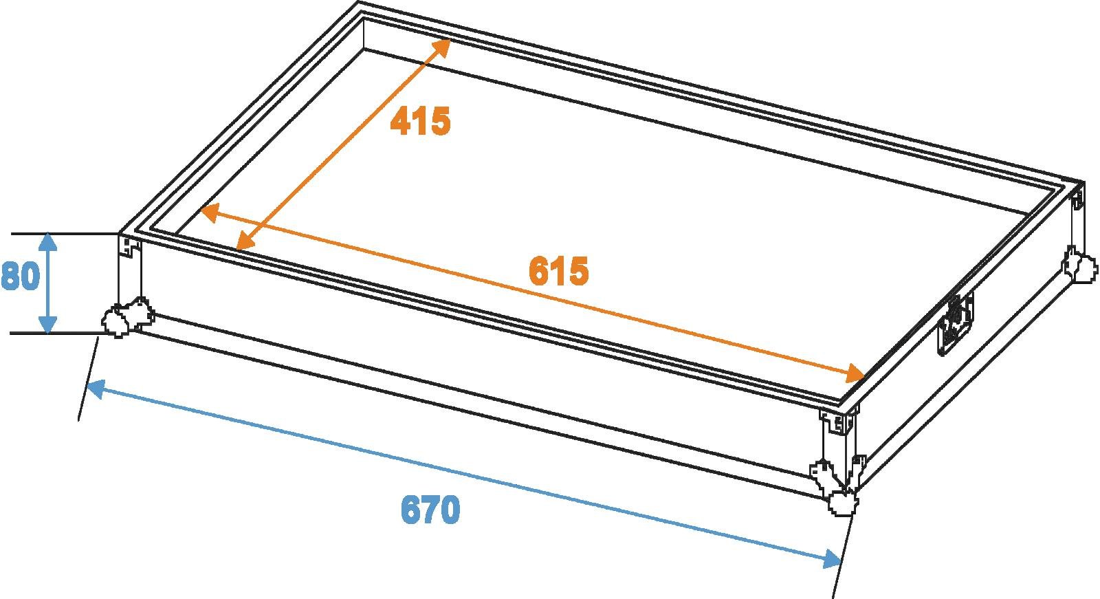Flightcase Effektpedale EF-2, auch passend für Yamaha DM3