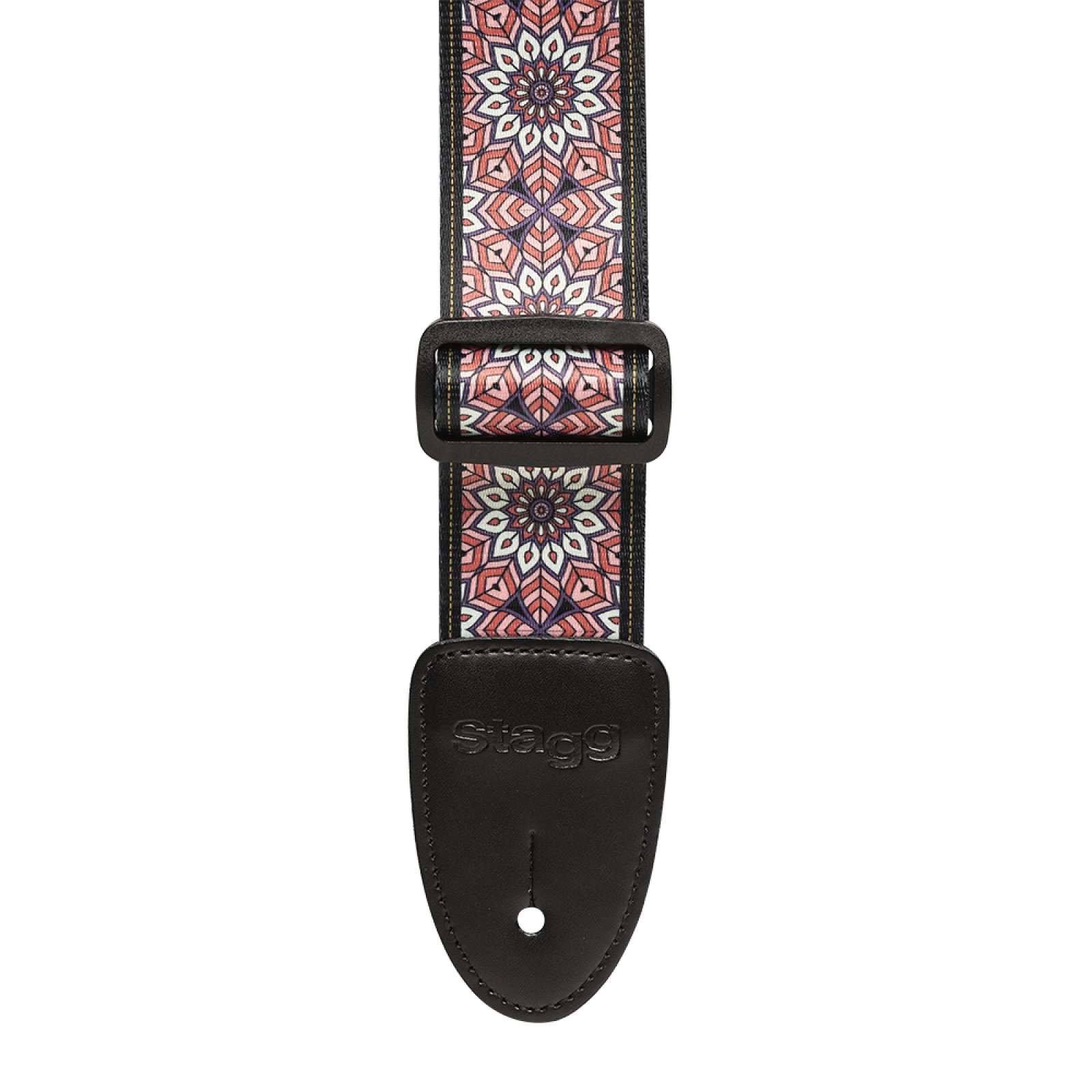 Terylen-Gitarrengurt mit Mandala-Muster, pink