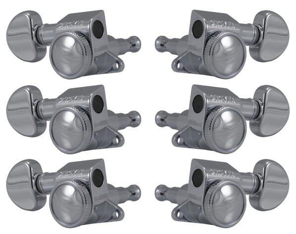 505C Mini Roto-Grip Locking Rotomatics - Guitar Machine Heads, 3 + 3 - Chrome