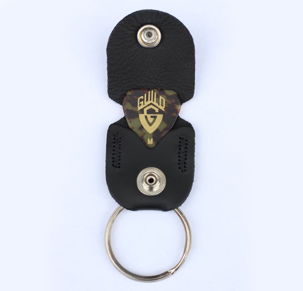 Leather Pick Holder Keychain Black