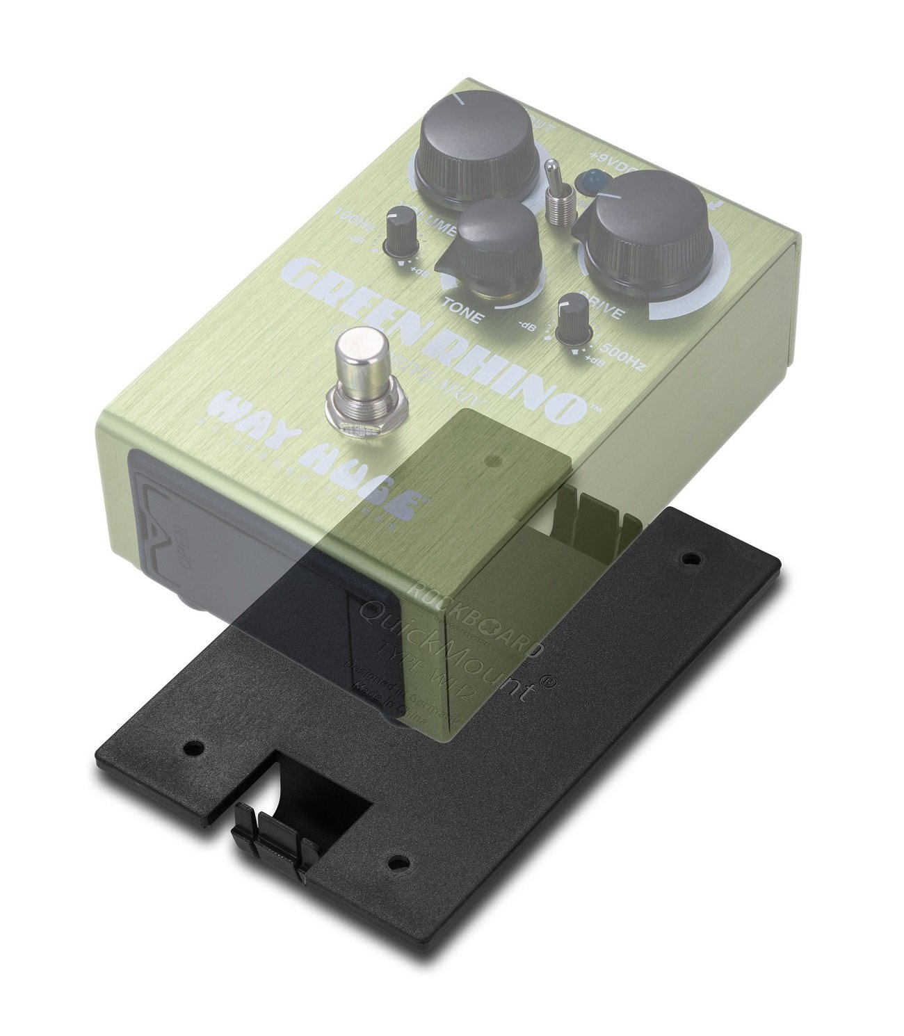 QuickMount Type WH2 - Pedal Mounting Plate for DUNLOP WAY HUGE GreenRhino, DUNLOP WAY HUGE RedLlama 