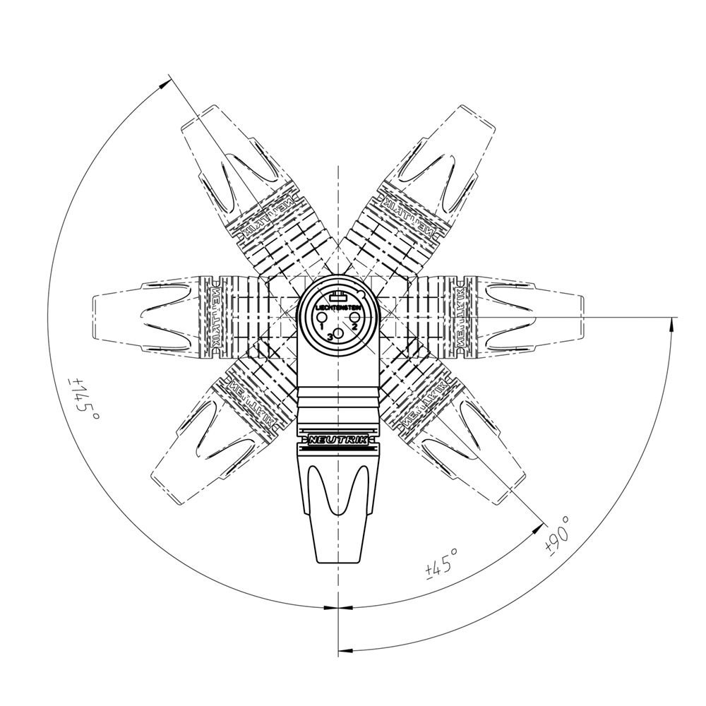 NC3MRX-B Winkelstecker