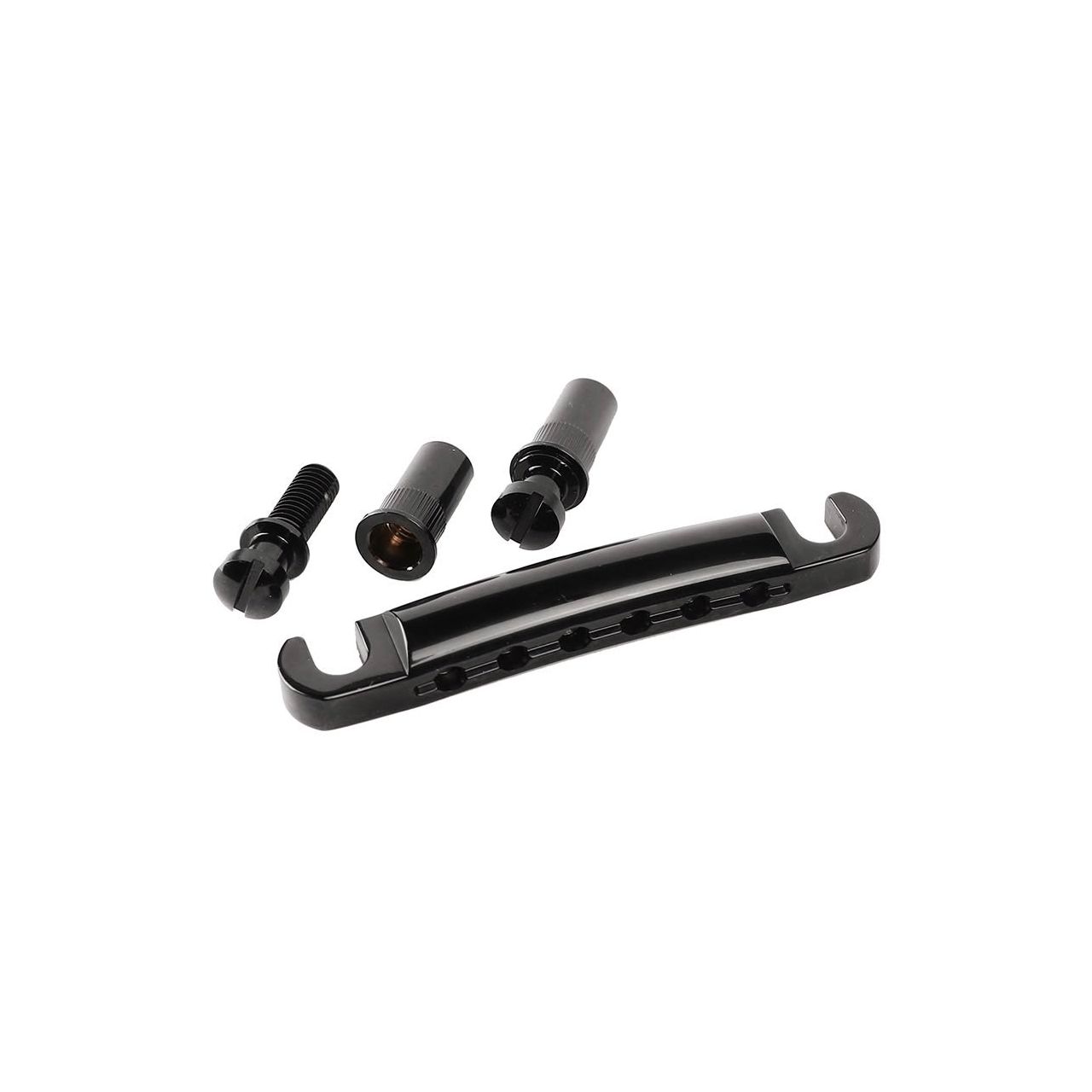 Tailpiece for guitar, LP-model, with studs and anchors, black 
