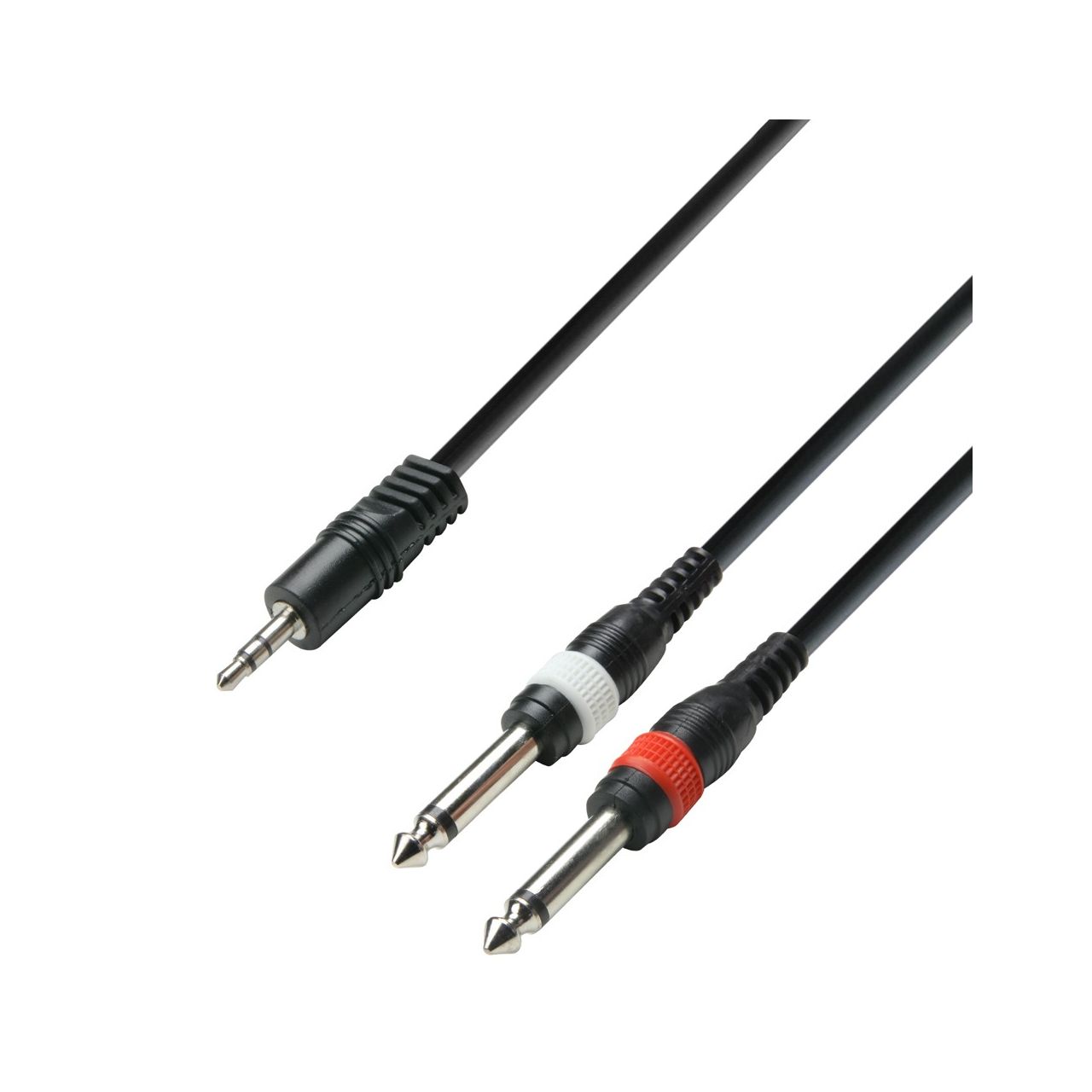Audiokabel 1m 3,5mm Stereo-Klinke auf 2x6,3mm Mono-Klinke