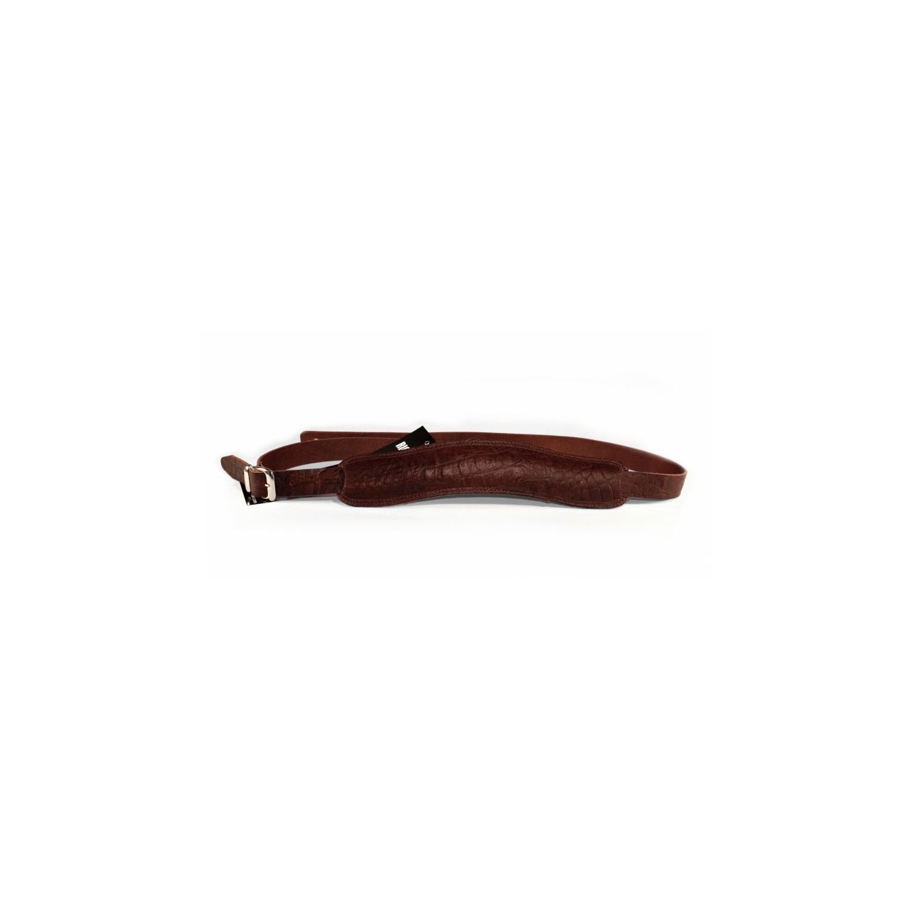 1032 Ledergurt Slim Deluxe Cayman Brown - Short, Made in Germany
