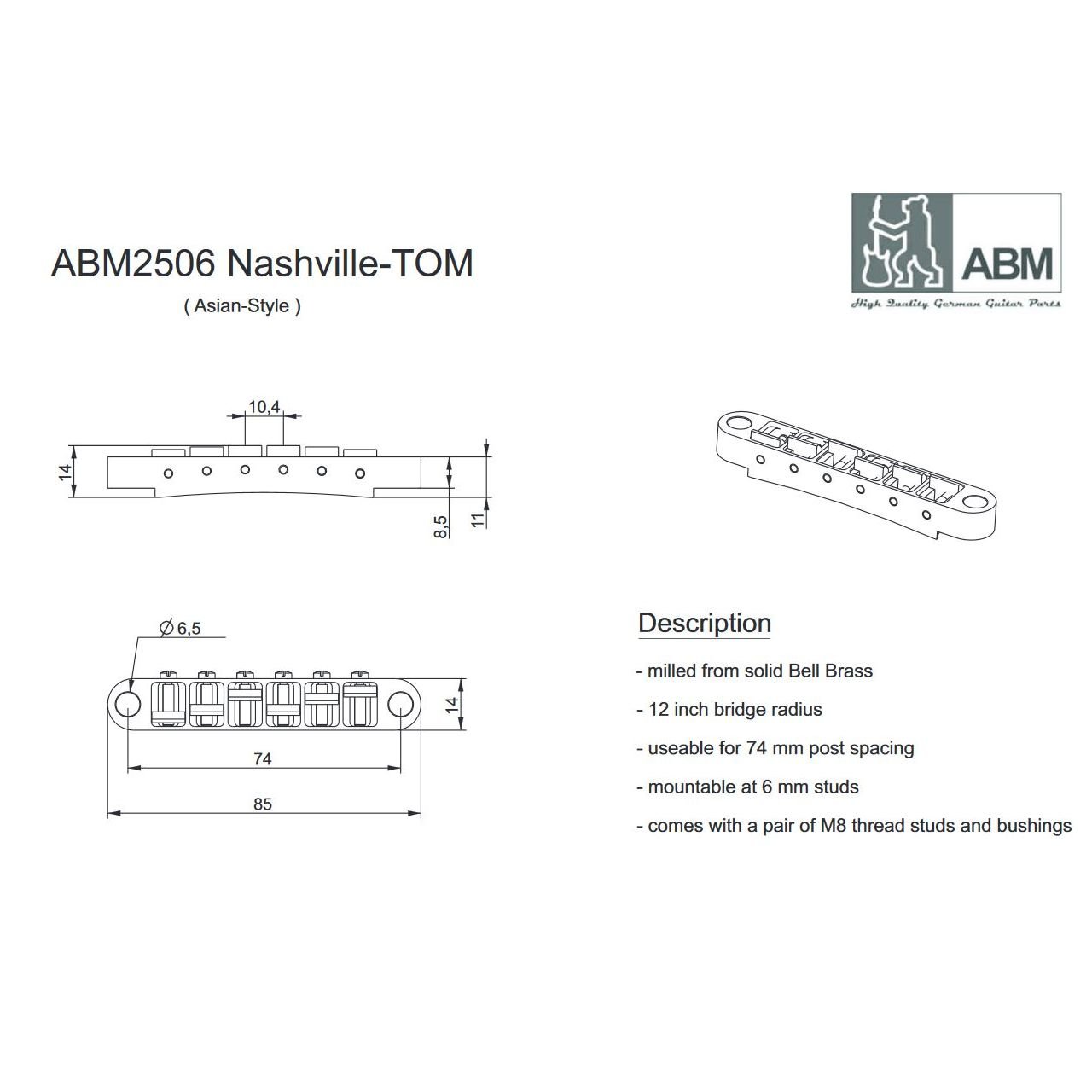 2506c Nashville TOM-Style Bridge, chrom