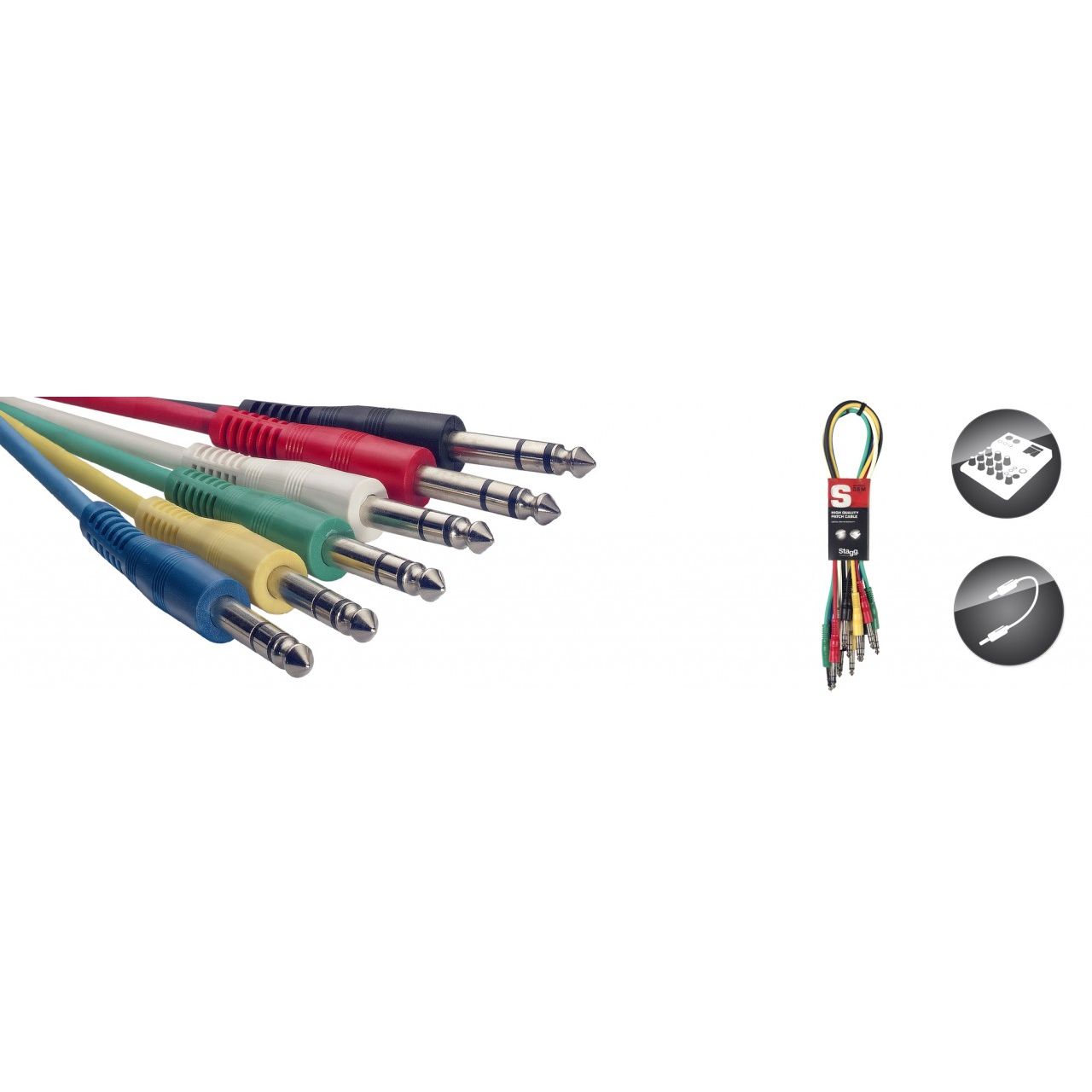 60cm Stereo Klinke / Klinke Patchkabel (6 Stück)