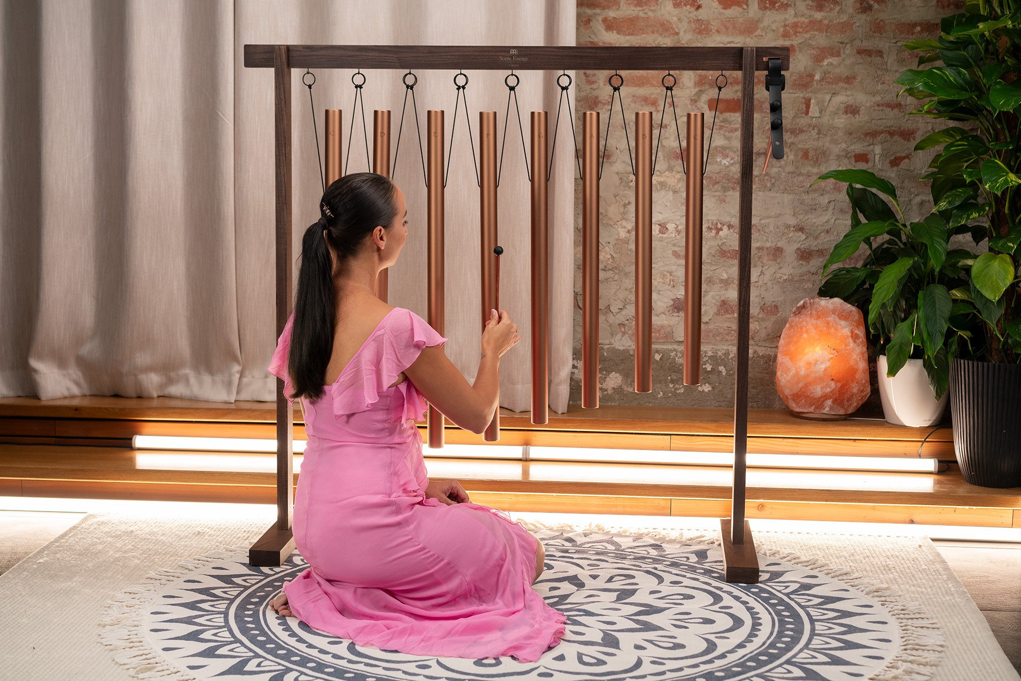 Sound Bath Tube Chime Set, 440 Hz, Bronze 8 teilig