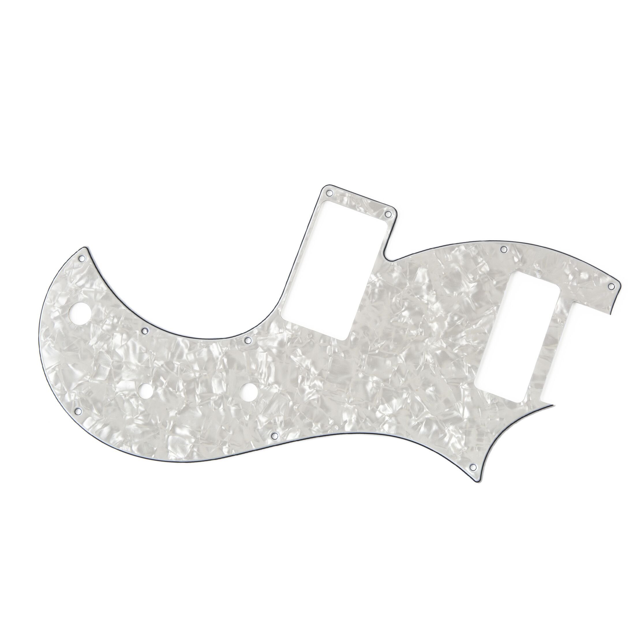 S2 Vela Pickguard, 3-Ply, Pearloid/Black/White