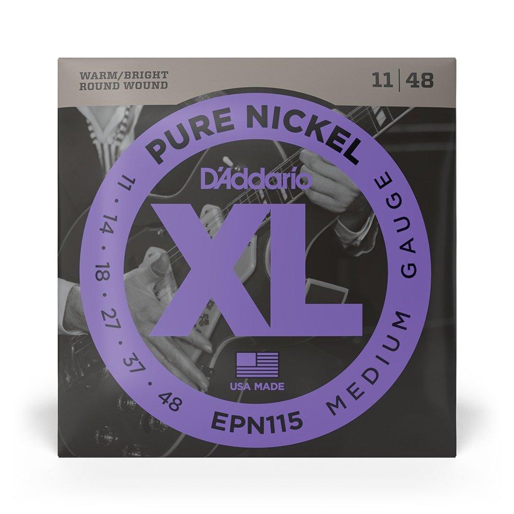 EPN115 Pure Nickel Electric Guitar Strings, Blues/Jazz Rock, 11-48