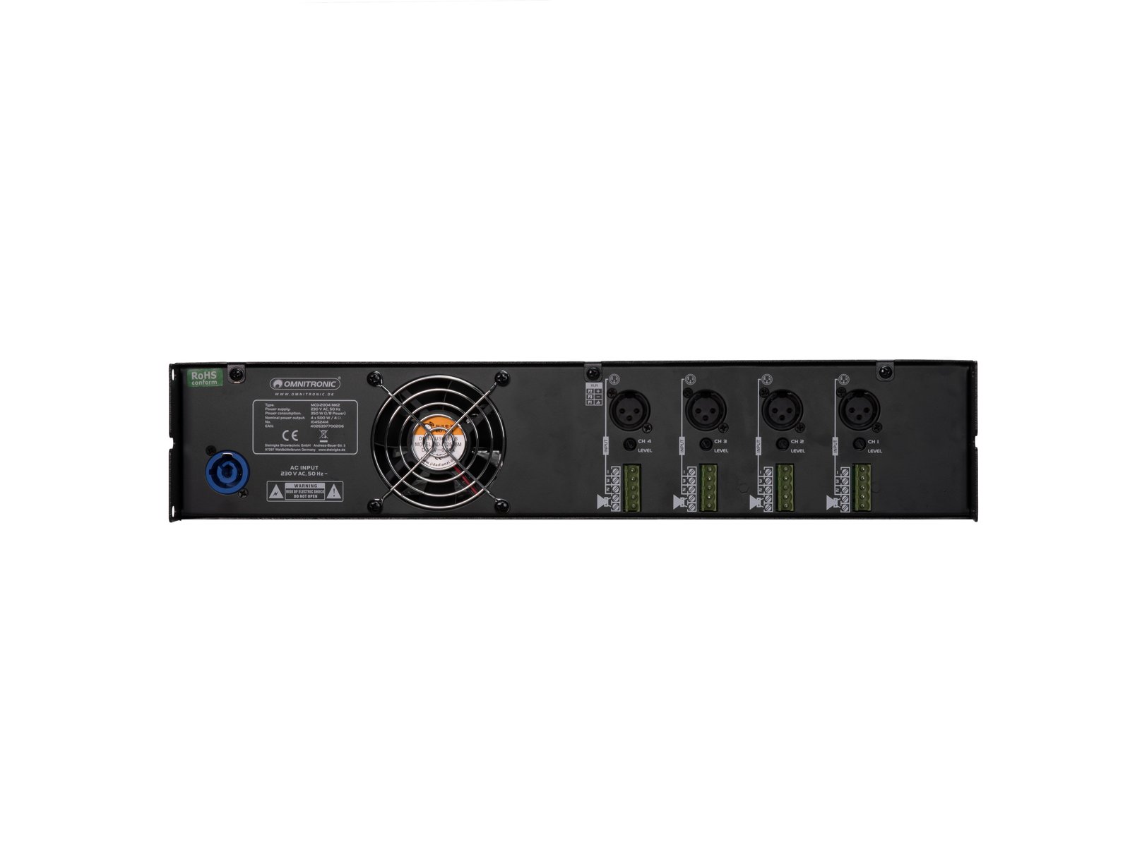 MCD-2004 MK2 4-Kanal-Installationsendstufe mit 4x 250 W RMS (8 Ohm)