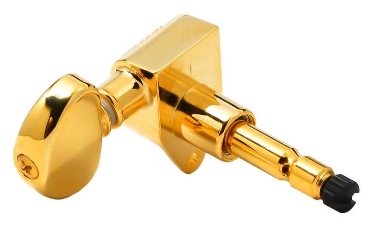 602G Tip Lock Locking Rotomatics with Round Button - Guitar Machine Heads, 3 + 3 - Gold