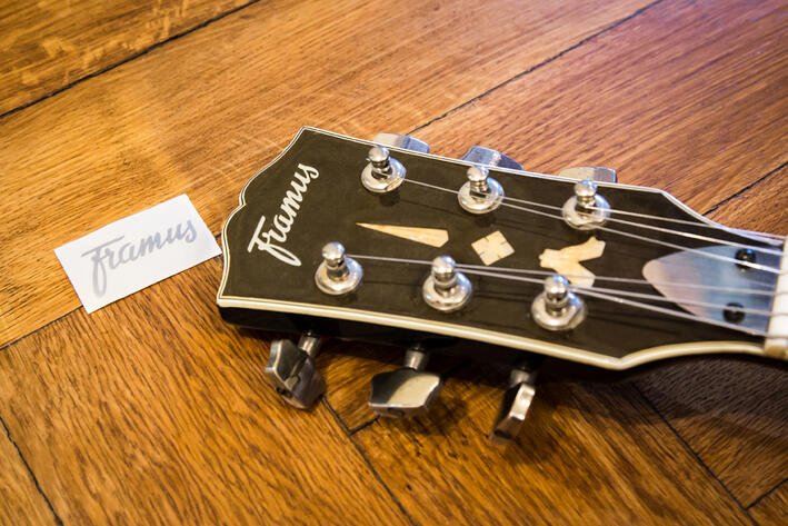Headstock Logo Decal Silver