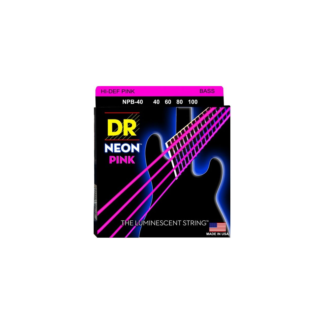 Hi-Def Neon Bass-Saitensatz Pink 040-100