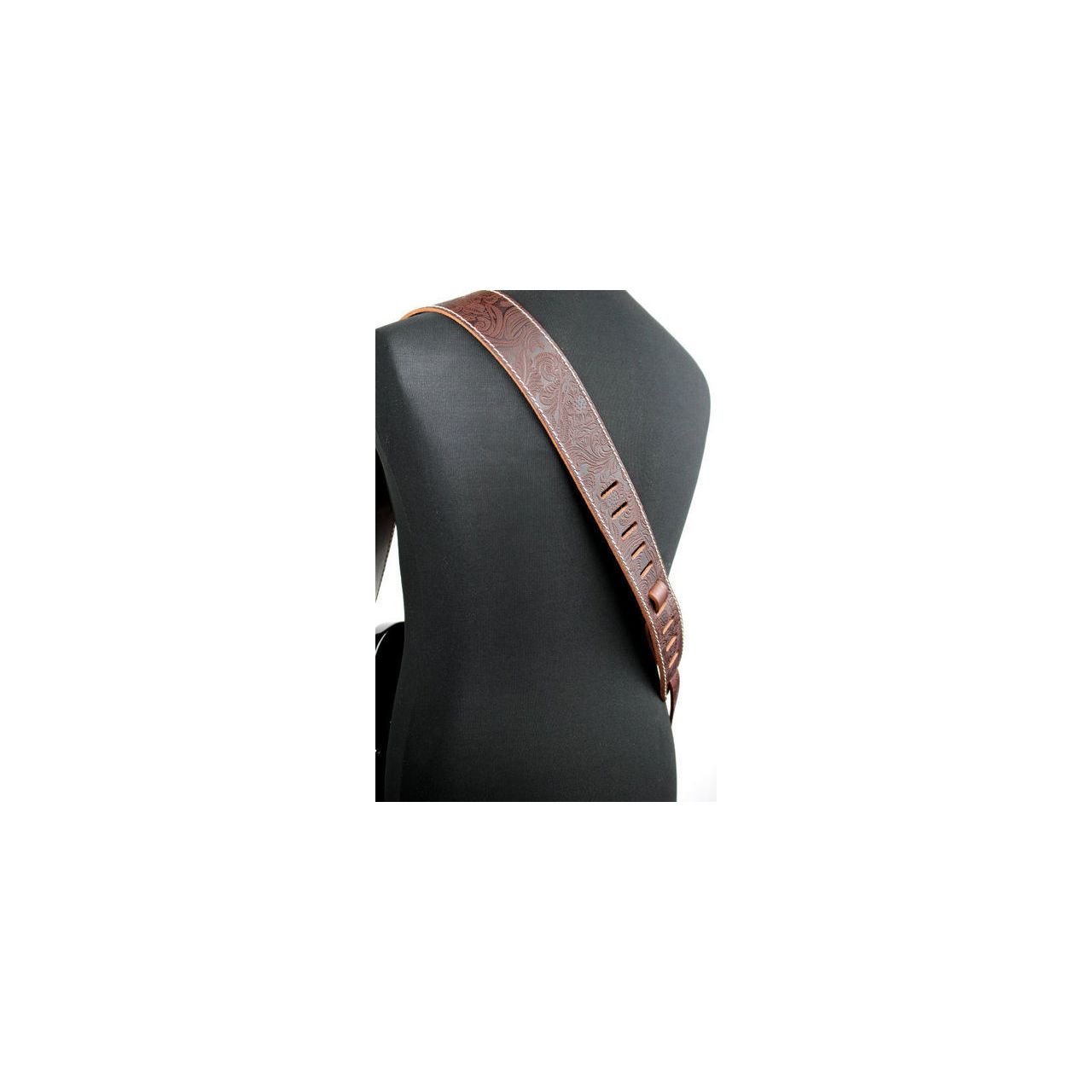 1490 Raw II Contour Western Rose braun - Gitarrengurt, Made in Germany