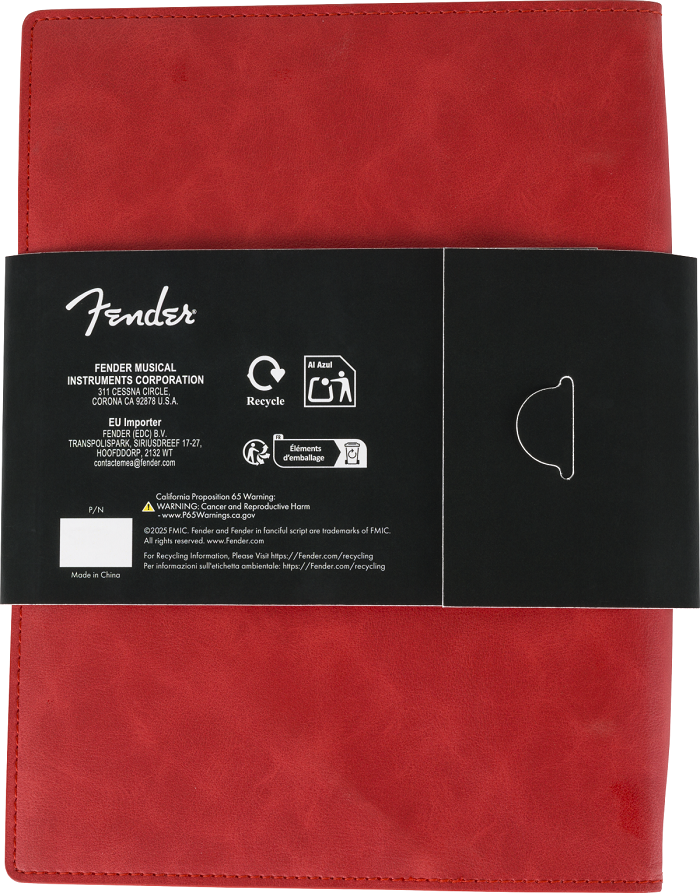 Fender Vegan Leather Music Note Book Dakota Red