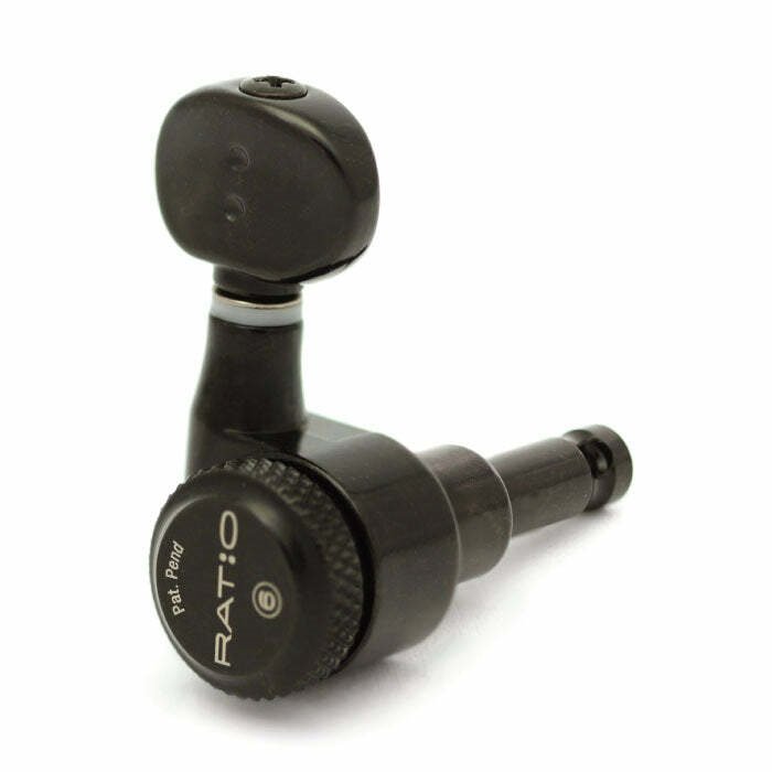 PRL-9731-B0 Ratio Electric Locking Machine Heads with Classic Button, Staggered Posts - 6-in-Line, B