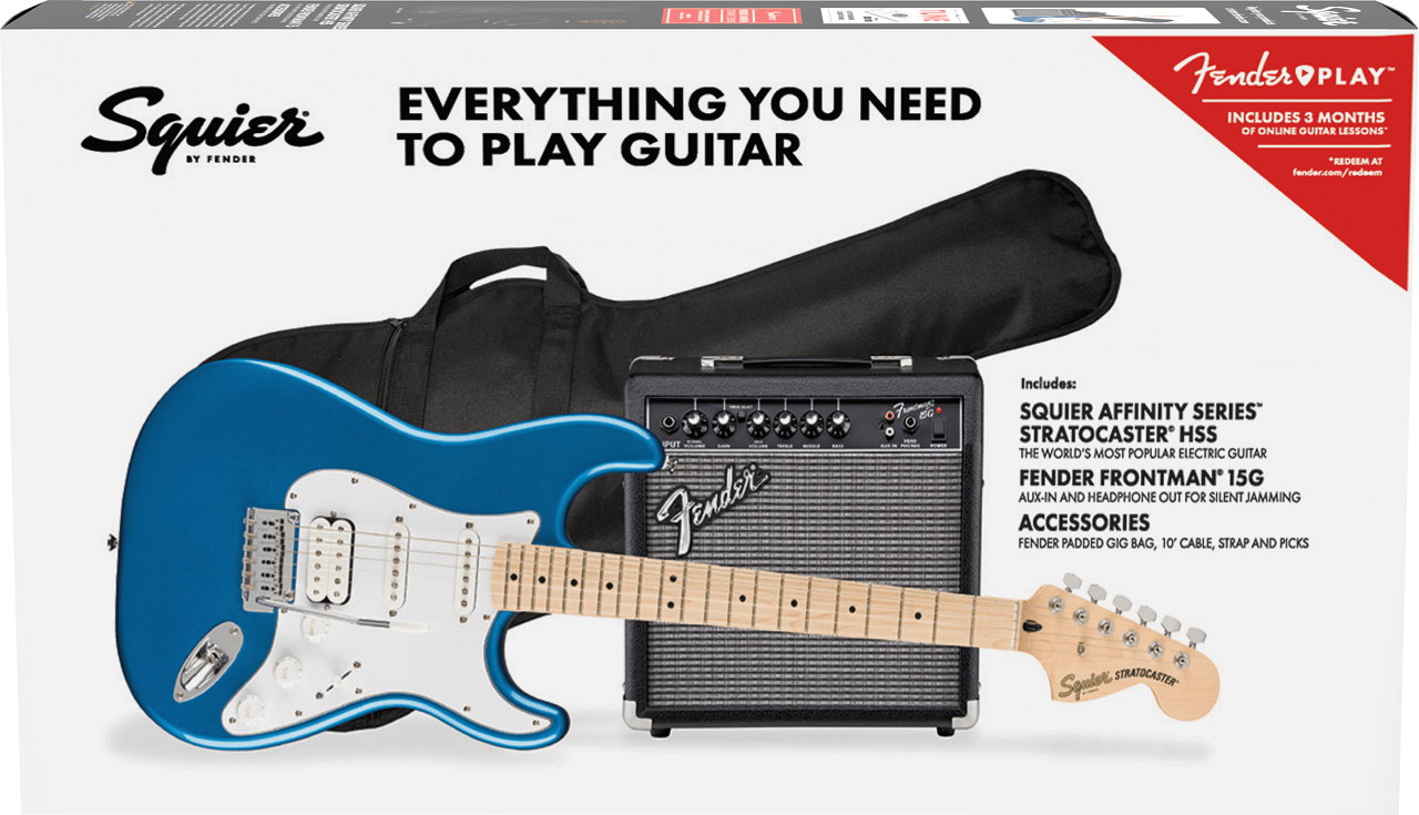 Affinity Series Stratocaster HSS Lake Placis Blue Pack