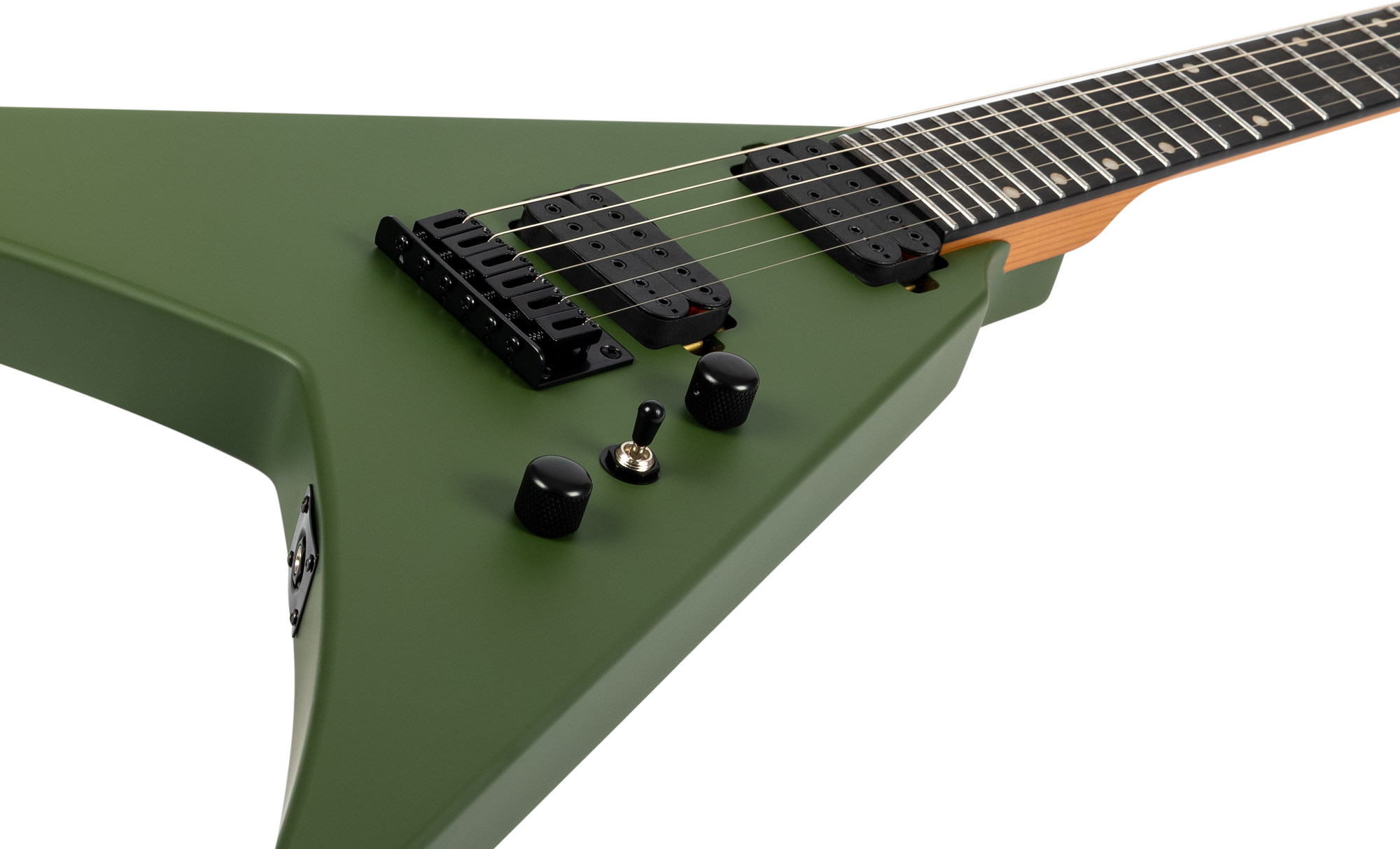 Spira V-400 E-Gitarre – Komplettansicht auf weißem Hintergrund