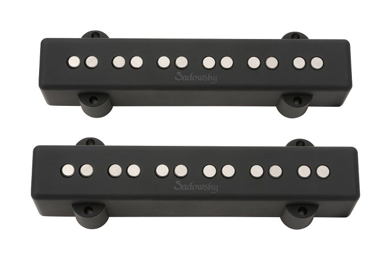 J/J-Style Bass Pickup Set Noise-Cancelling Stacked Coil 6-String Bridge & Neck