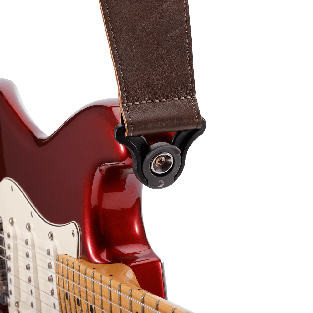 Comfort Auto Lock-Gitarrengurt aus Leder, 2.5" - Brown