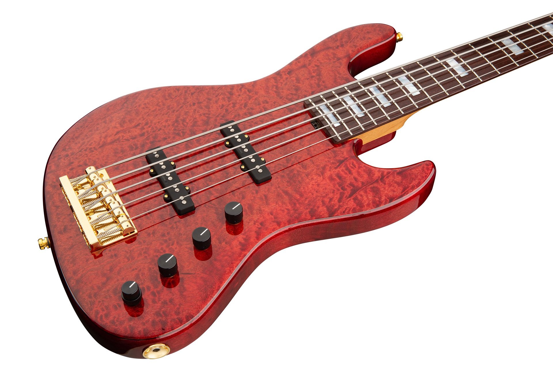 MasterBuilt 21-Fret Standard J/J Bass, Limited Edition 2023, 5-String - Majestic Red