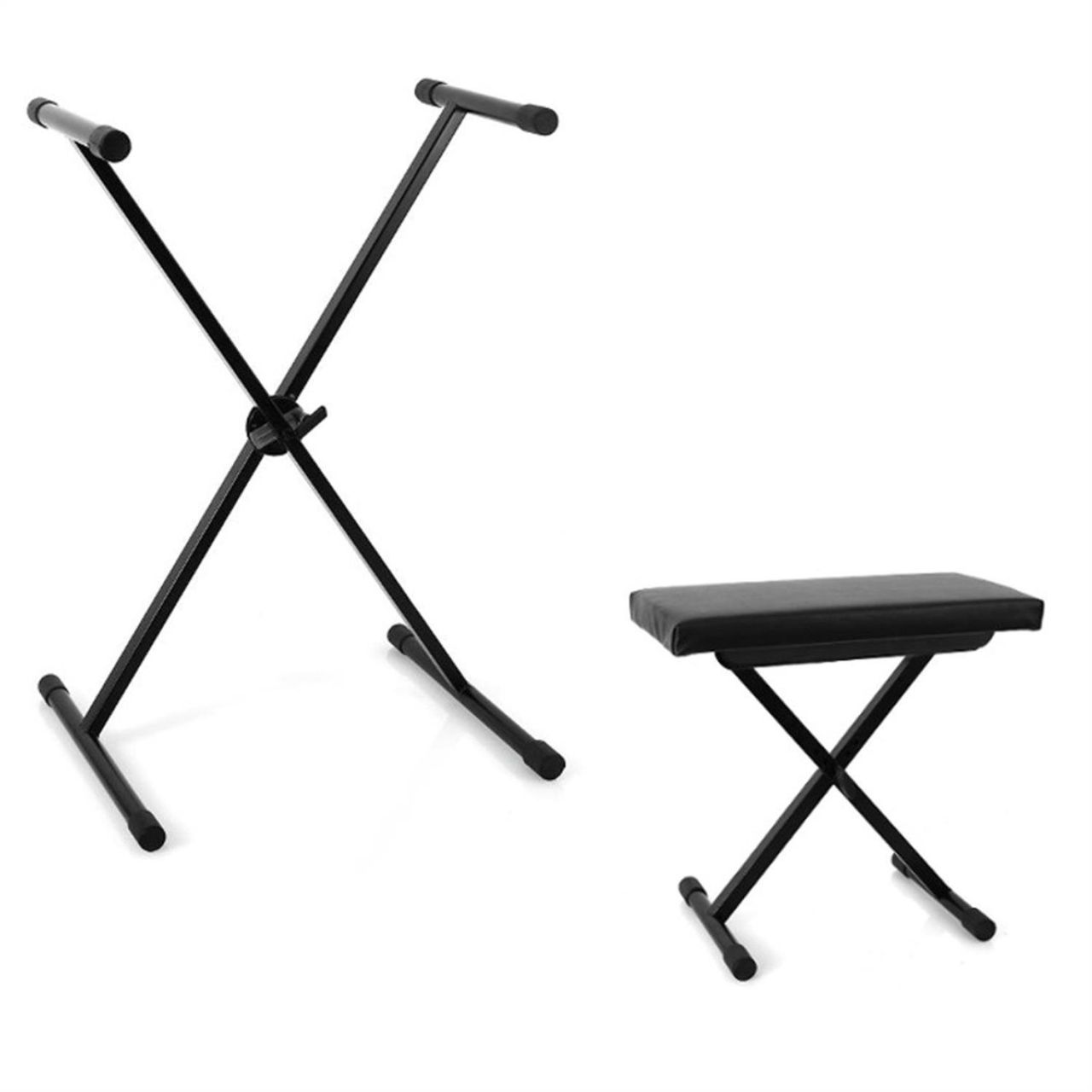 Keyboard-Zubehör Set aus Keyboardbank-/ Hocker & Keyboardständer (jeweils höhenverstellbar, zusammen