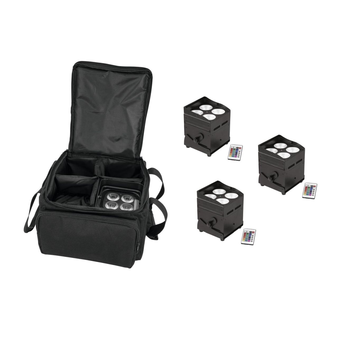 Set 4x AKKU UP-4 QCL Spot QuickDMX + SB-4 Soft-Bag L