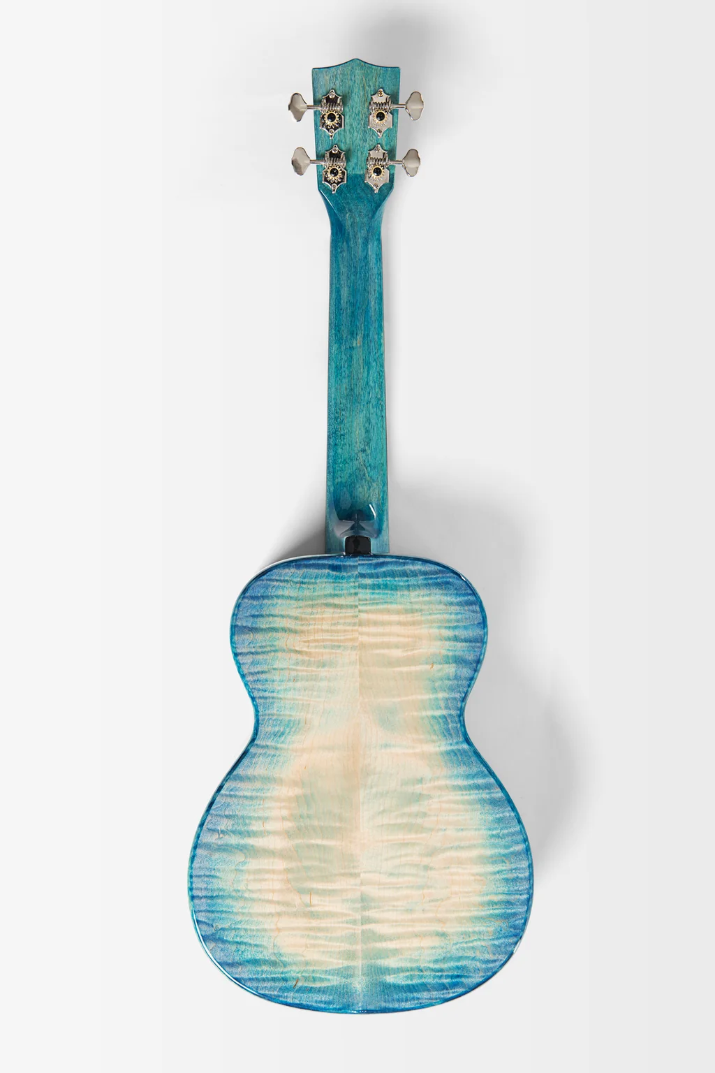 All Solid Blue Flame Maple Waterfall Tenor Ukulele